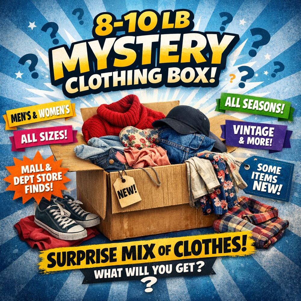 Free ship Mystery clothing box resellers men&women mall dept store vintage